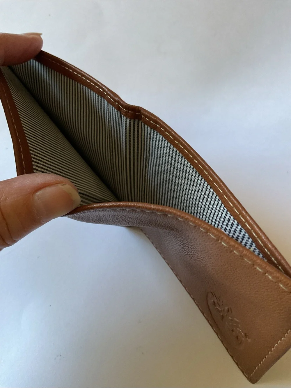 TIMBERLAND MENS LEATHER BIFOLD WALLET TAN NWOT